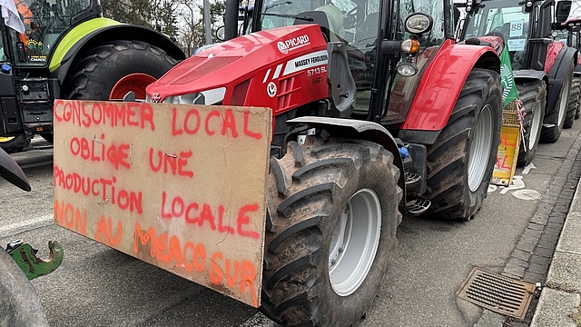 Traktor auf einer Demo gegen das Mercosurabkommen